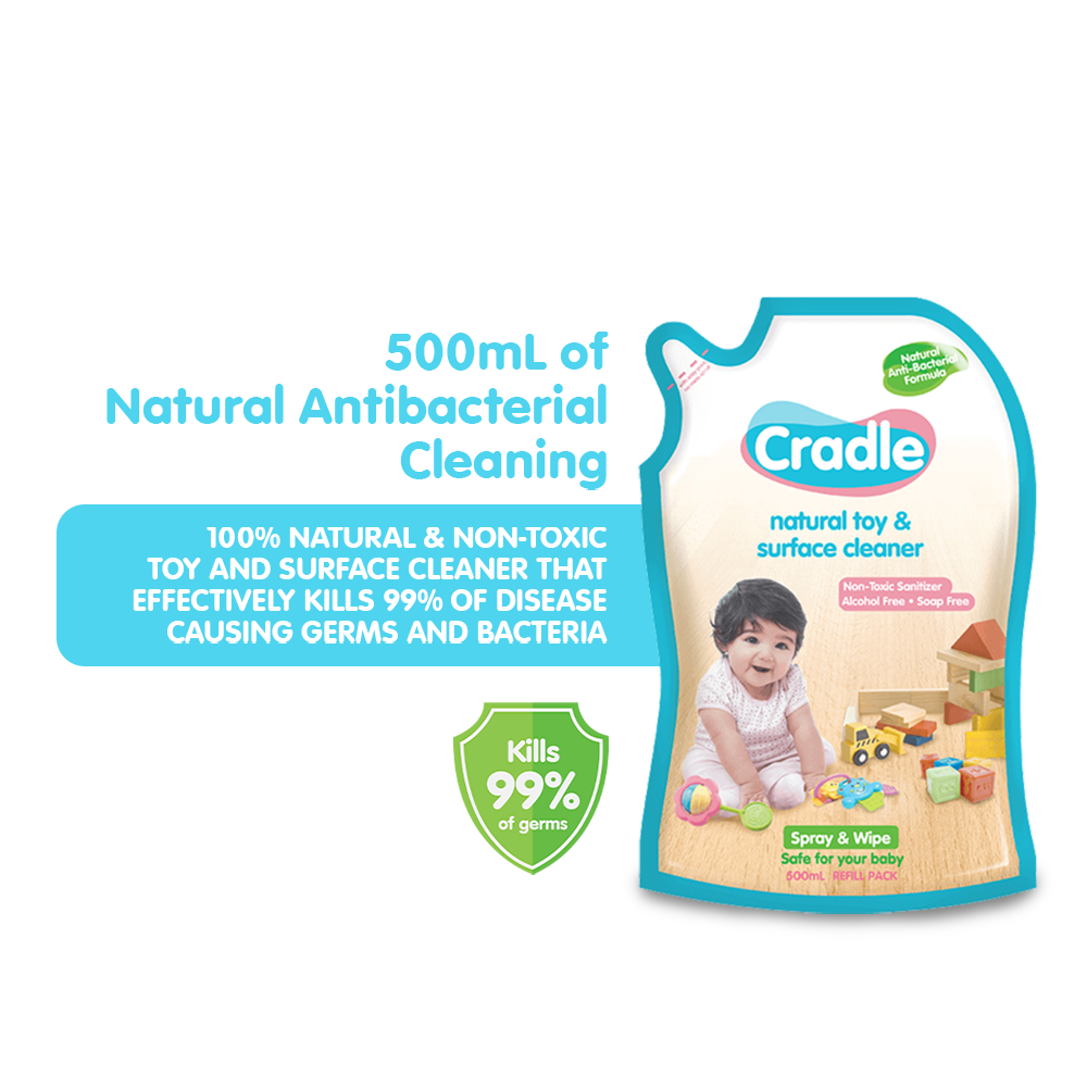 Cradle Natural Toy & Surface Cleaner 500mL Refill Pack Cradle 