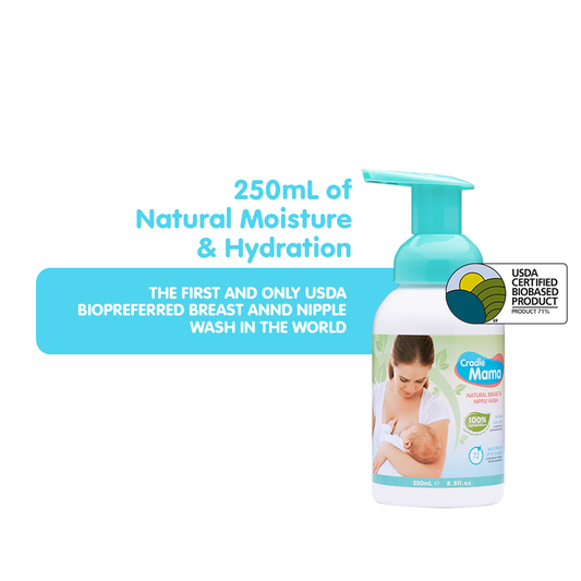 Cradle Mama Natural Breast & Nipple Wash 250ml Foam Bottle