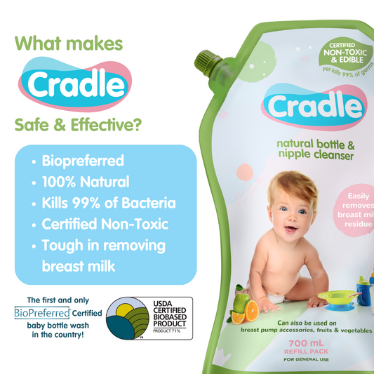 Cradle Natural Bottle & Nipple Cleanser 700mL Refill Pack