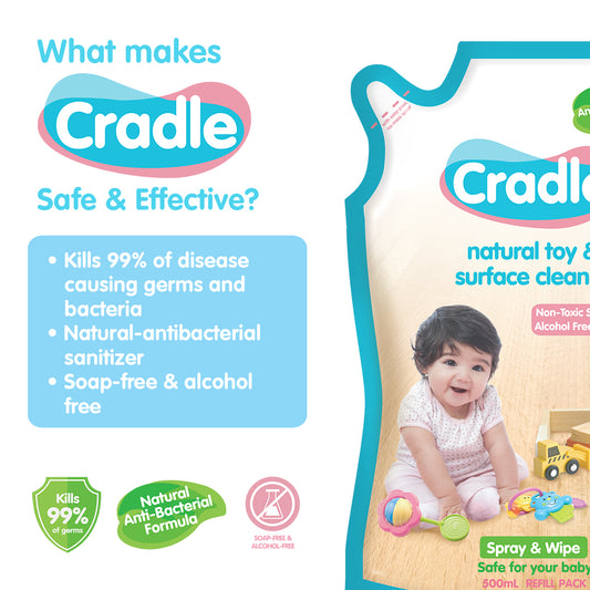 Cradle Natural Toy & Surface Cleaner 500mL Refill Pack
